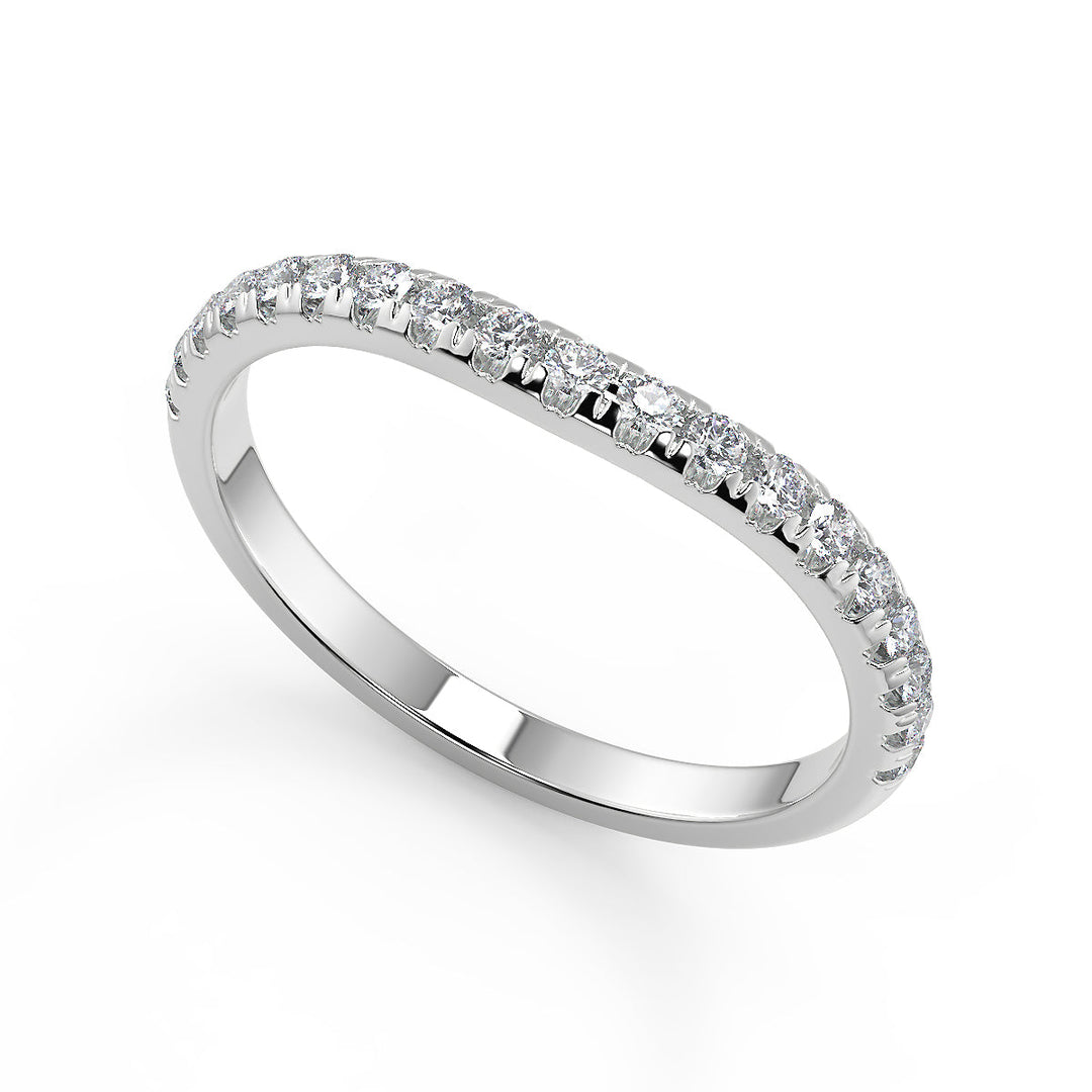 Averi French Pave Flush Fit 4 Prong Round Cut Diamond Engagement Ring
