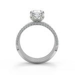 Load image into Gallery viewer, Faith Knife Edge Pave Double Sided Cushion Cut Engagement Ring
