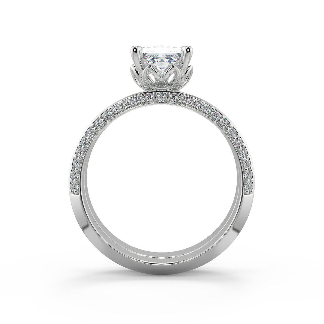 Sabrina Knife Edge Pave Double Sided Princess Cut Diamond Engagement Ring