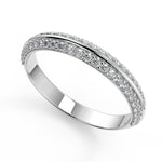 Load image into Gallery viewer, Sidney Knife Edge Pave Double Sided Round Cut Engagement Ring
