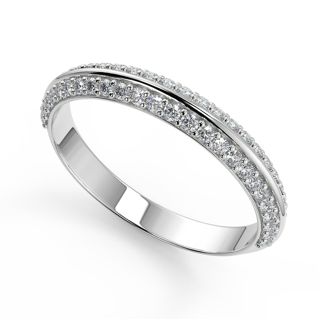 Sidney Knife Edge Pave Double Sided Round Cut Engagement Ring