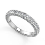 Load image into Gallery viewer, Karissa Bar Set 3 Sided Pave Cushion Cut Diamond Engagement Ring
