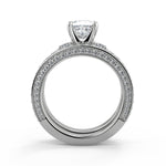 Load image into Gallery viewer, Miah Bar Set 3 Sided Pave Princess Cut Diamond Engagement Ring
