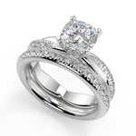 Load image into Gallery viewer, Lorelei Pave Twist Rope Cushion Cut Diamond Engagement Ring
