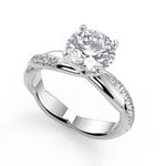 Load image into Gallery viewer, Julianna Pave Twist Infinity Rope Round Cut Diamond Engagement Ring

