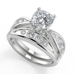 Load image into Gallery viewer, Claire Inset 4 Prong Cushion Cut Diamond Engagement Ring
