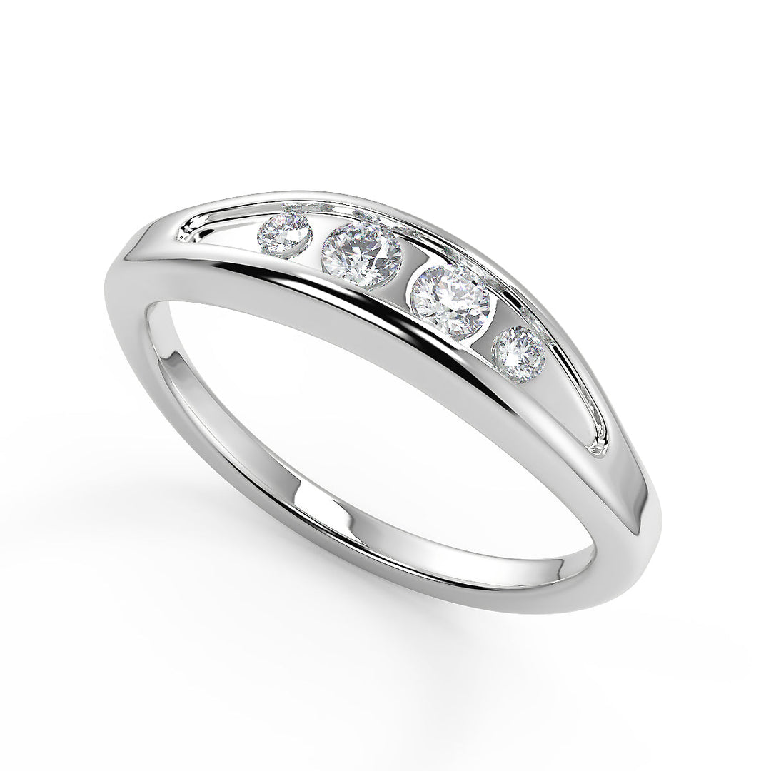 Judith Inset 4 Prong Round Cut Diamond Engagement Ring