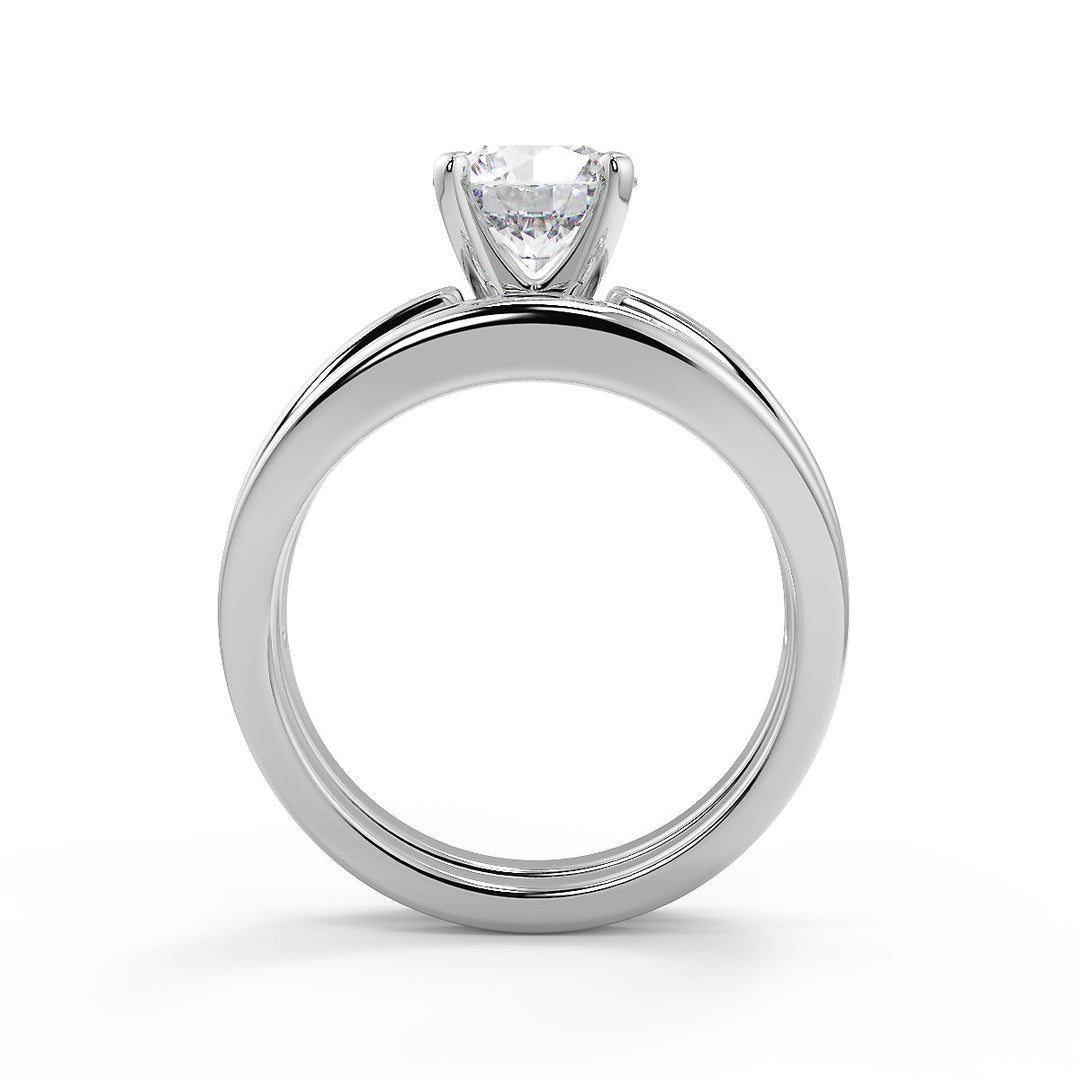 Judith Inset 4 Prong Round Cut Diamond Engagement Ring
