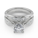 Load image into Gallery viewer, Judith Inset 4 Prong Round Cut Diamond Engagement Ring
