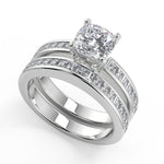 Load image into Gallery viewer, Melanie Channel Set 4 Prong Cushion Cut Diamond Engagement Ring
