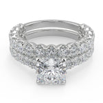 Load image into Gallery viewer, Xiomara Semi Bezel 4 Prong Cushion Cut Diamond Engagement Ring
