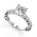 Load image into Gallery viewer, Joanna Semi Bezel 4 Prong Round Cut Diamond Engagement Ring
