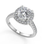 Load image into Gallery viewer, Sierra Classic Halo Pave Cushion Cut Diamond Engagement Ring
