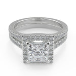 Load image into Gallery viewer, Kadence Classic Halo Pave Princess Cut Diamond Engagement Ring
