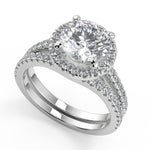 Load image into Gallery viewer, Marlee Classic Halo Pave Round Cut Diamond Engagement Ring
