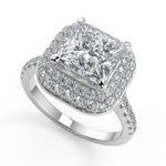 Load image into Gallery viewer, Natalya Double Halo Pave Princess Cut Diamond Engagement Ring
