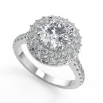 Load image into Gallery viewer, Amanda Double Halo Pave Round Cut Diamond Engagement Ring
