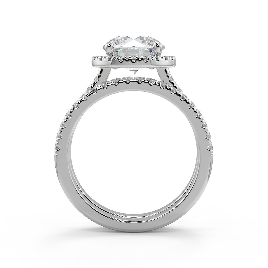 Alyssa Classic Pave Halo Round Cut Diamond Engagement Ring