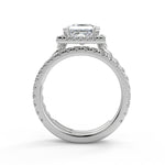 Load image into Gallery viewer, Sariah Halo Rope Twist Princess Cut Diamond Engagement Ring
