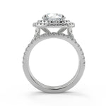 Load image into Gallery viewer, Kendall Double Halo Split Shank Pave Round Cut Diamond Ring
